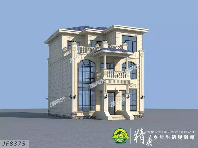 9x13米三層歐式小洋樓別墅設(shè)計圖，占地僅僅105平，外觀和布局那真的是沒得挑。