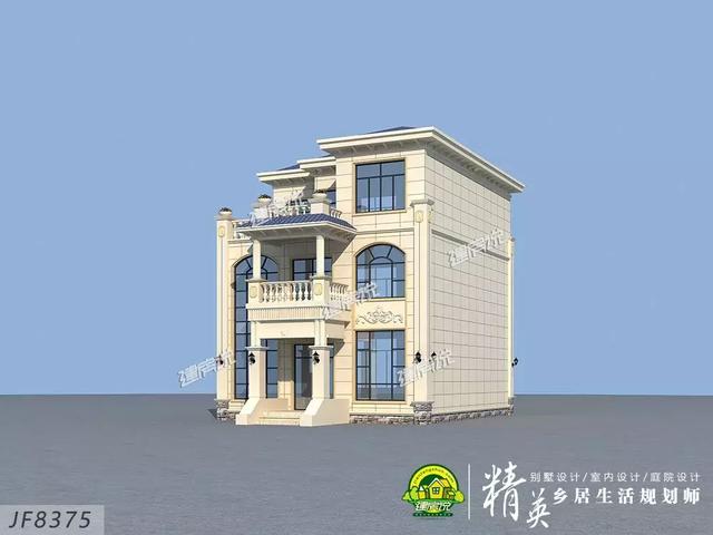 9x13米三層歐式小洋樓別墅設(shè)計圖，占地僅僅105平，外觀和布局那真的是沒得挑。