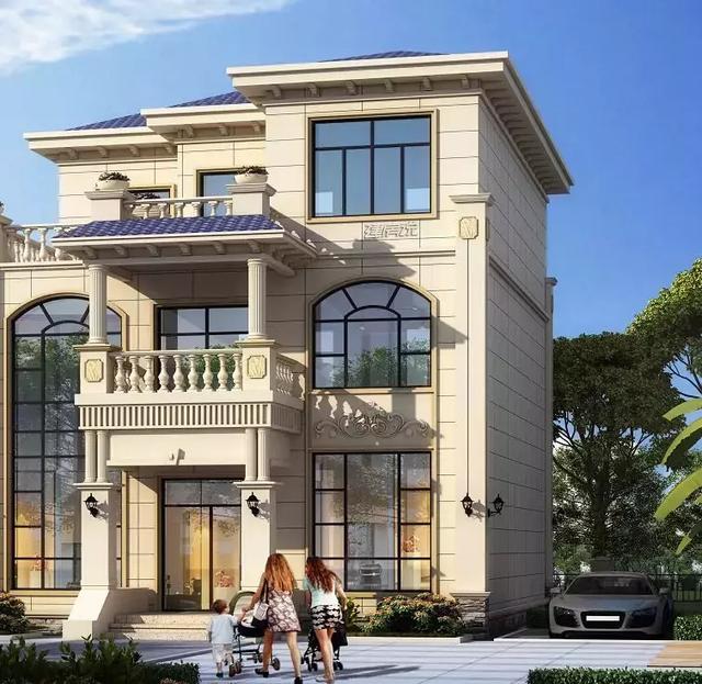 9x13米三層歐式小洋樓別墅設(shè)計圖，占地僅僅105平，外觀和布局那真的是沒得挑。