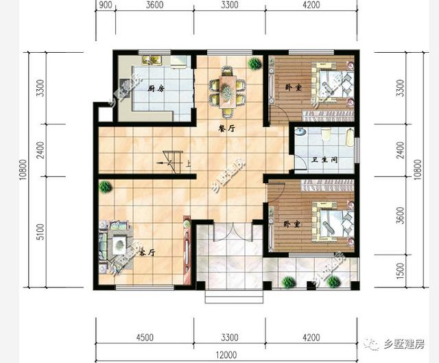 12米x10米，兩棟二層別墅設計圖，經濟實用又漂亮。