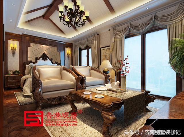 美式致雅大華紫郡300平別墅裝修美式風(fēng)格演繹，恢弘大氣，不失典雅