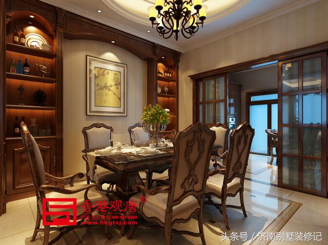 美式致雅大華紫郡300平別墅裝修美式風(fēng)格演繹，恢弘大氣，不失典雅