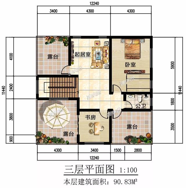 三層新中式別墅設計圖，實用性好，完全符合自身的居住要求