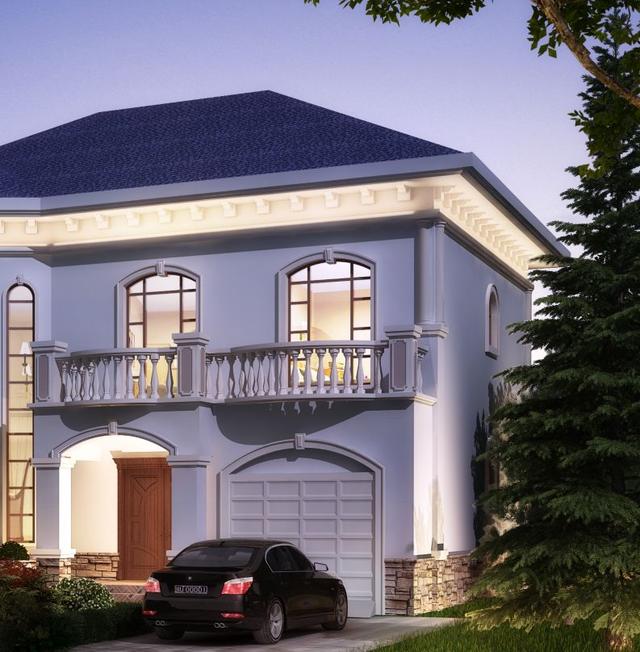 精致秀氣的二層別墅設計圖，整體暖色調，讓人一看就感覺很溫暖