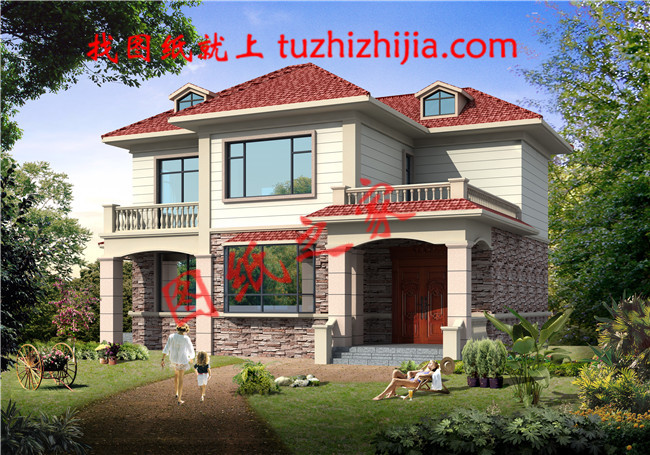 二層樓房設(shè)計(jì)圖紙，經(jīng)濟(jì)實(shí)用，戶(hù)型通透