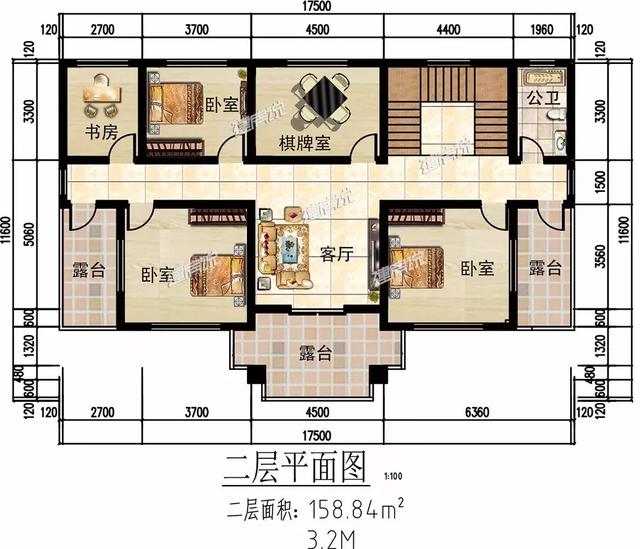 二層新中式花園泳池別墅設計圖，造型恢宏大氣，建房發愁的朋友進來看。