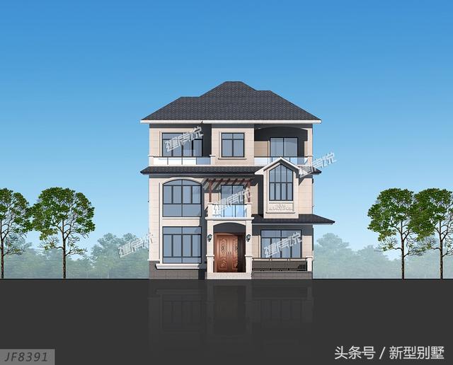 占地128平米的三層新中式別墅設計圖，簡約大氣，不妨你來建一棟？