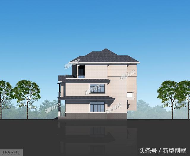 占地128平米的三層新中式別墅設計圖，簡約大氣，不妨你來建一棟？