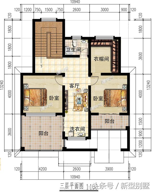 占地128平米的三層新中式別墅設計圖，簡約大氣，不妨你來建一棟？