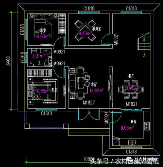 中式別墅設計圖，主體造價20萬，不比那些造價幾十萬的差