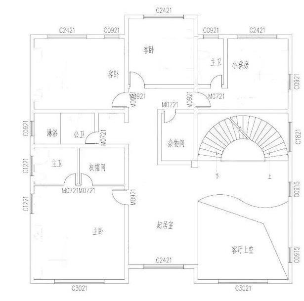 16×16米帶挑空客廳豪華三層農村別墅設計效果圖，造價65萬，框架結構