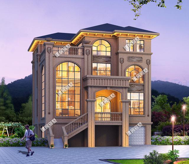 四層別墅設計圖，帶地下車庫，客廳挑空設計，真是美極了