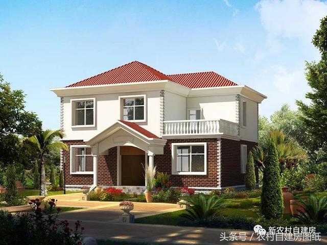 3款20萬就能搞定的二層農村自建房設計圖，4間臥室還帶堂屋