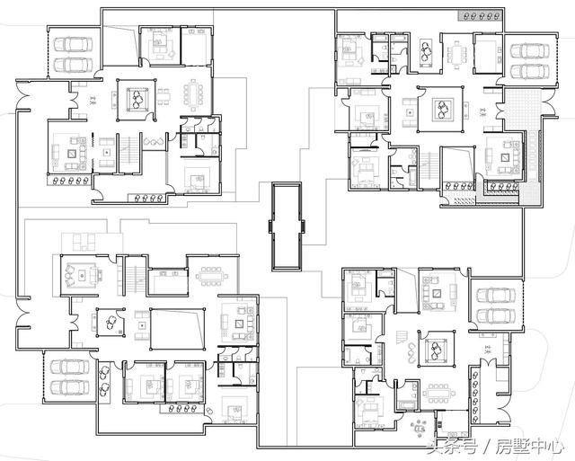 三兄弟合力建的四棟別墅設計圖，一棟給父母，方便以后照顧父母