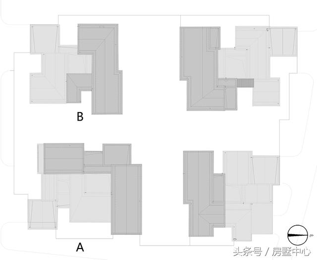 三兄弟合力建的四棟別墅設計圖，一棟給父母，方便以后照顧父母