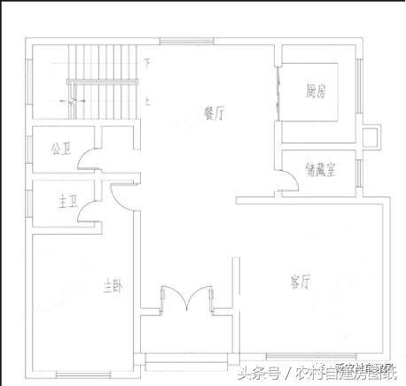 復式二層農村別墅設計圖，帶柴火灶和露臺，浪漫簡約，時尚經典