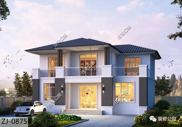 12×12米最適合農(nóng)村建的現(xiàn)代別墅設(shè)計(jì)圖，時(shí)尚靚麗，更符合年輕人的審美