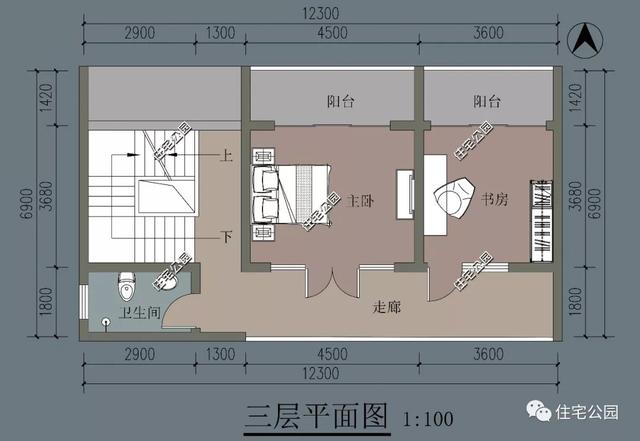 12×13米中式帶庭院別墅設計圖，外觀雅致頗具格調，室內布局頗為考究