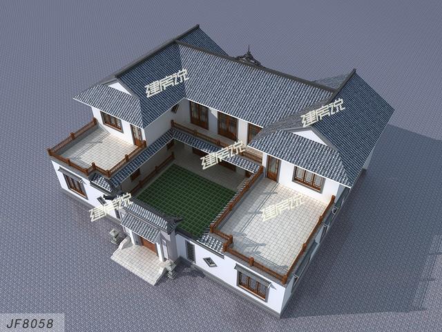 這款新中式別墅設計圖，錯落有致，精致優雅，透露出一種大戶人家的貴氣