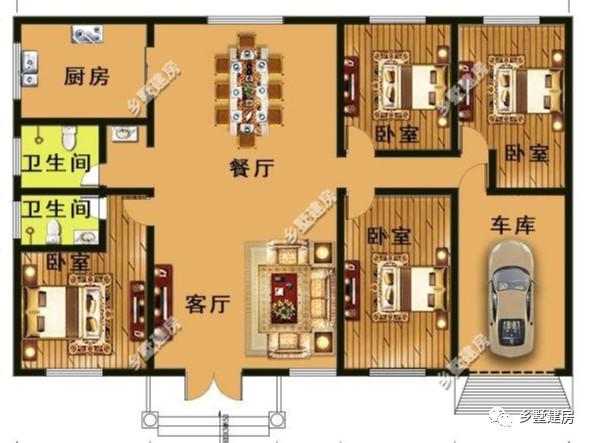 適合在農村養老居住的一層別墅設計圖，趕緊回家給父母建一棟吧