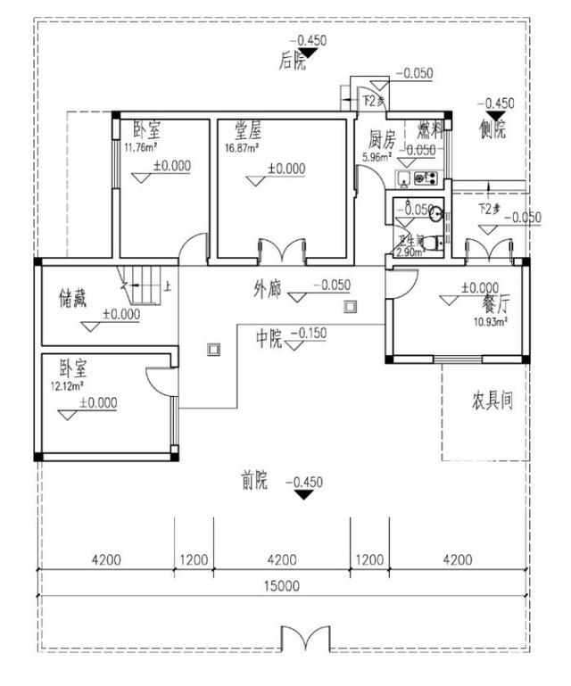 150平坡屋頂農村自建房設計圖，磚混結構，外觀很不錯