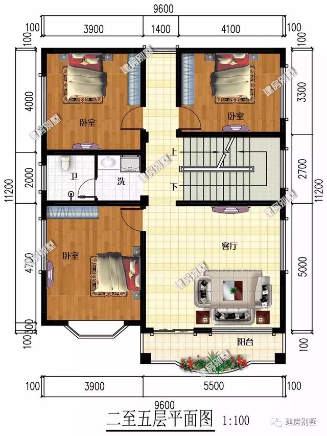 小面寬+平屋頂設計的五層別墅設計圖，這樣的自建房真正做到了美觀和實用
