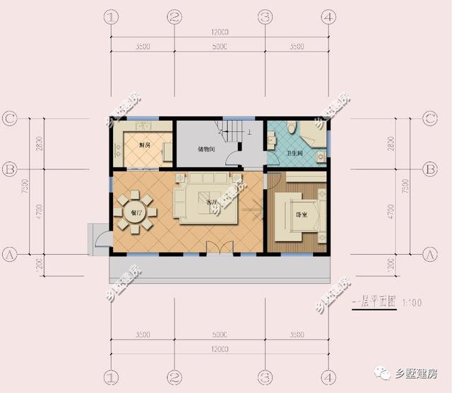 新中式農(nóng)村別墅設(shè)計(jì)圖，端莊典雅、莊重大氣