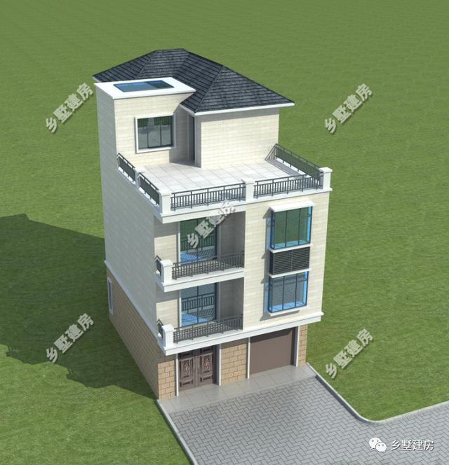 現(xiàn)代風別墅設計圖，簡約時尚，可商住兩用