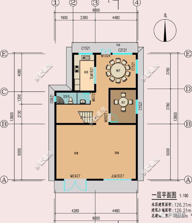 現(xiàn)代風別墅設計圖，簡約時尚，可商住兩用