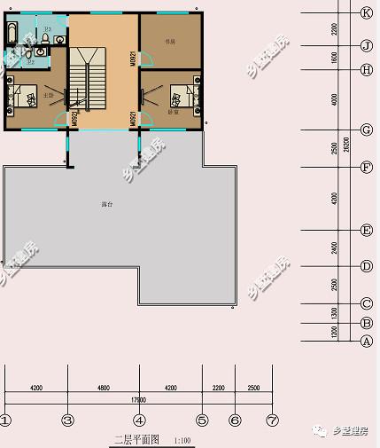 三層自建別墅設(shè)計圖，有院子+雙廚房+大露臺，附裝修圖