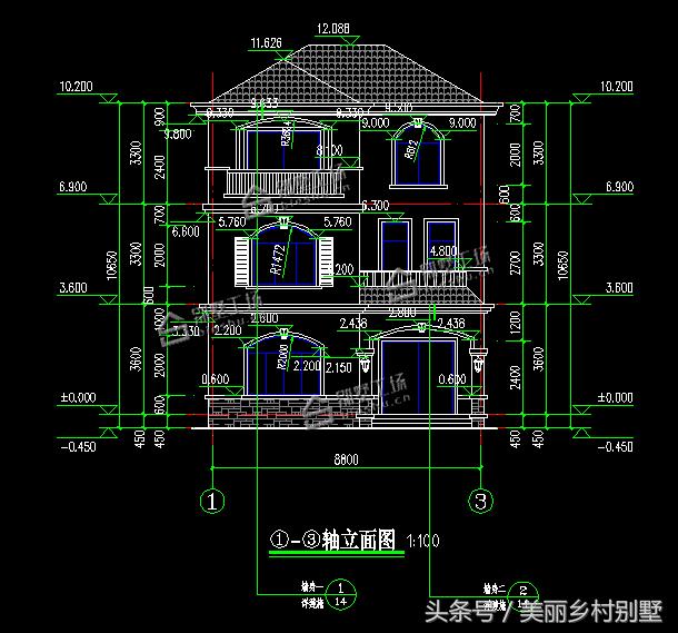 35萬農村三層自建房設計圖，外觀新穎別墅，布局好，建成氣派倍有面