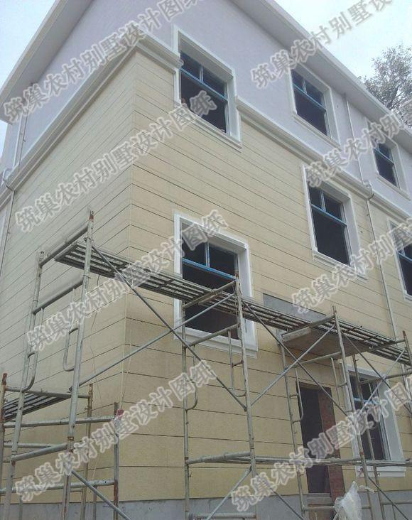 房屋建成實拍展示：30萬2廳5臥三層農(nóng)村別墅設(shè)計施工圖，外觀造型豪華大氣