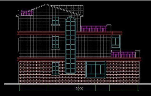 二層半結構的農村小別墅設計圖，帶小院，非常大方。