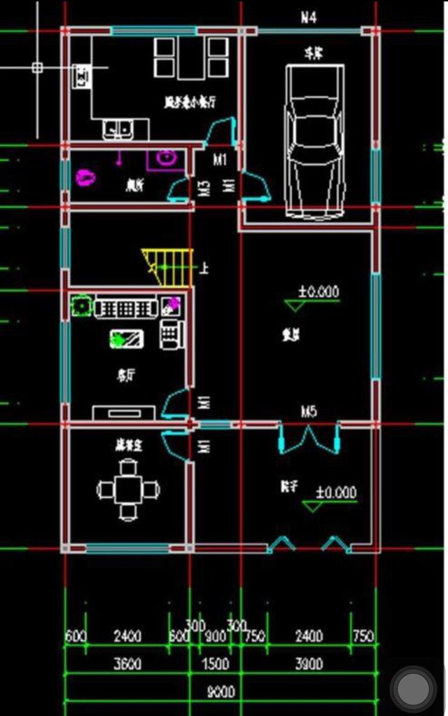 二層半結構的農村小別墅設計圖，帶小院，非常大方。