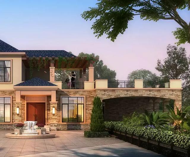 歐式二層半別墅設計圖，帶旋轉樓梯，內部布局舒適又享受，生活美滋滋。