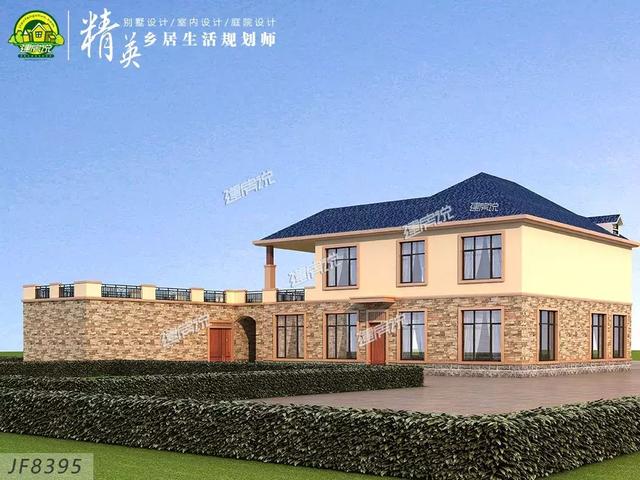 歐式二層半別墅設計圖，帶旋轉樓梯，內部布局舒適又享受，生活美滋滋。