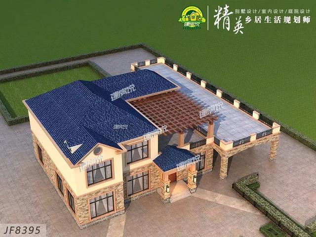 歐式二層半別墅設計圖，帶旋轉樓梯，內部布局舒適又享受，生活美滋滋。