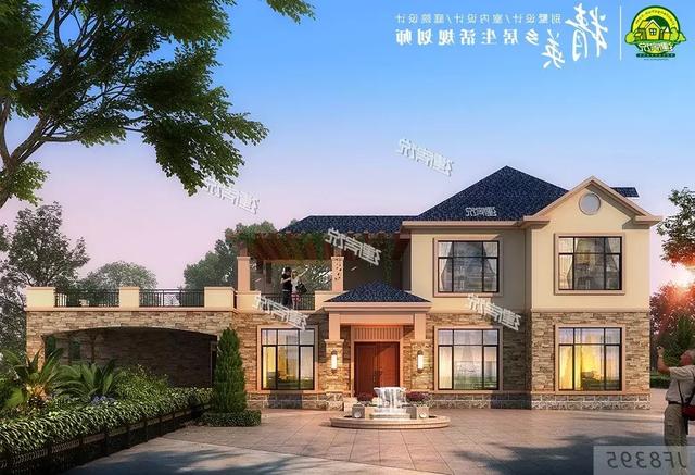 歐式二層半別墅設計圖，帶旋轉樓梯，內部布局舒適又享受，生活美滋滋。