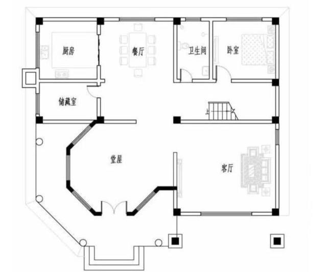 占地帶堂屋等傳統功能的二層別墅設計圖，建成這么實用的房子，鄰居看后肯定會眼紅的。