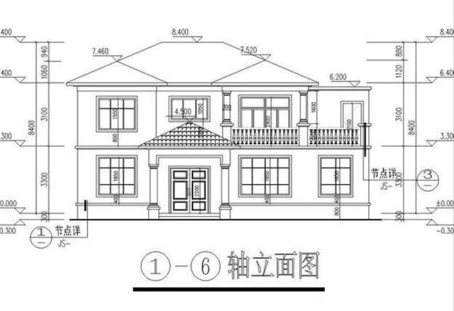 占地120平米的二層簡潔小洋樓，6間臥室加書房，造價(jià)25萬。