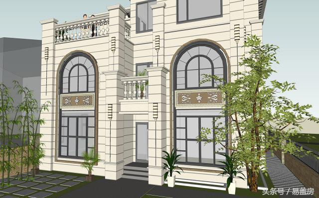 14X11歐式三層別墅設計圖，造型霸氣，引鄰里羨慕，主體造價53萬。