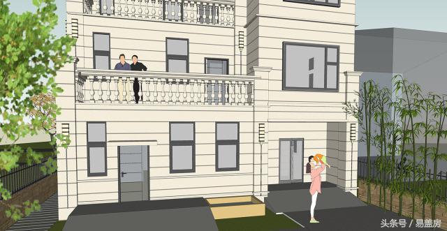 14X11歐式三層別墅設計圖，造型霸氣，引鄰里羨慕，主體造價53萬。