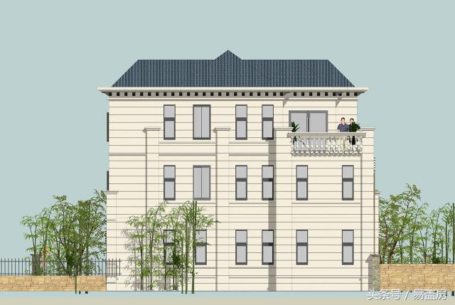 14X11歐式三層別墅設計圖，造型霸氣，引鄰里羨慕，主體造價53萬。