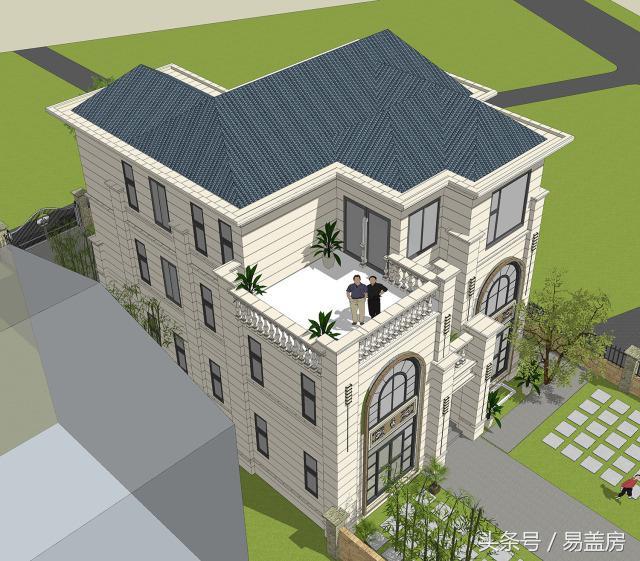 14X11歐式三層別墅設計圖，造型霸氣，引鄰里羨慕，主體造價53萬。