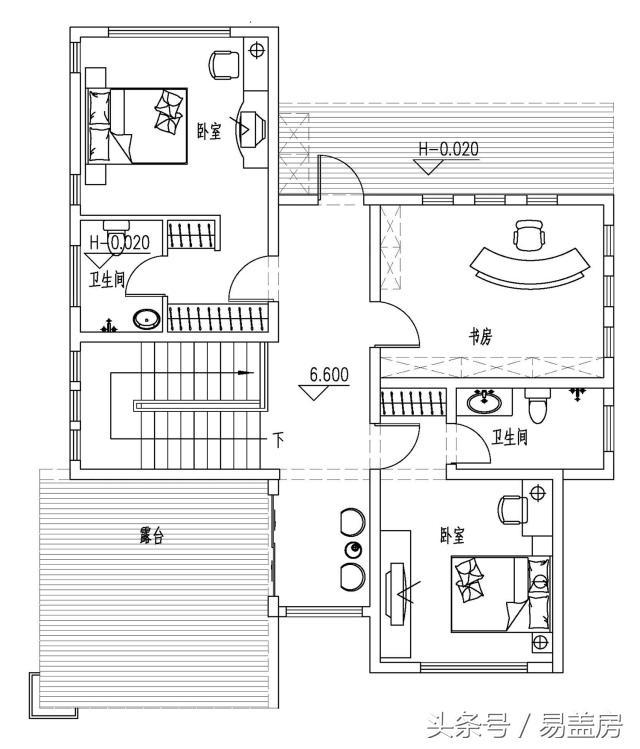 14X11歐式三層別墅設計圖，造型霸氣，引鄰里羨慕，主體造價53萬。