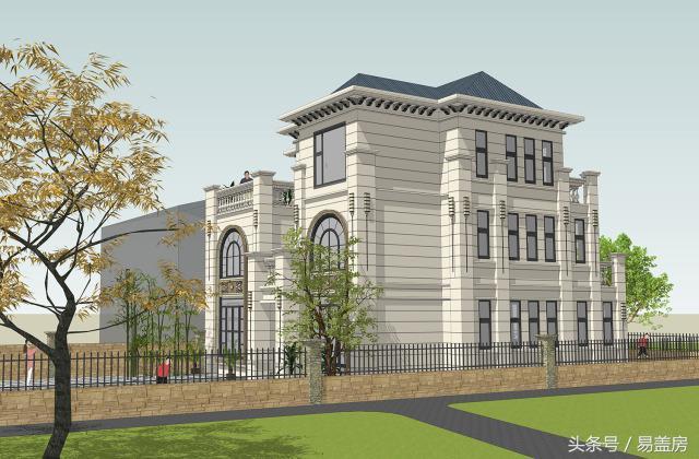 14X11歐式三層別墅設計圖，造型霸氣，引鄰里羨慕，主體造價53萬。