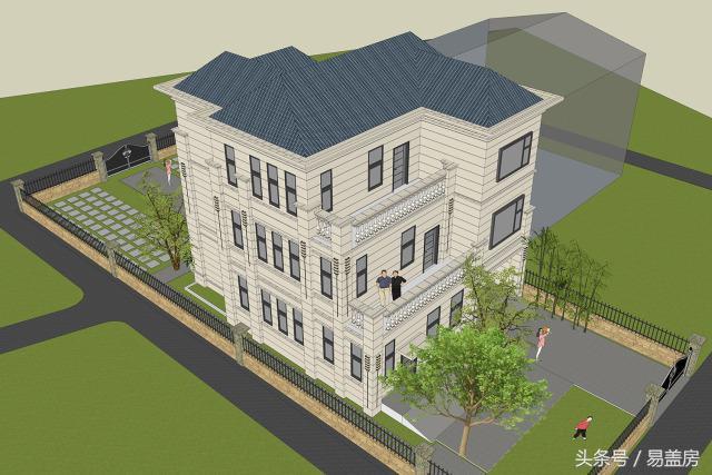 14X11歐式三層別墅設計圖，造型霸氣，引鄰里羨慕，主體造價53萬。