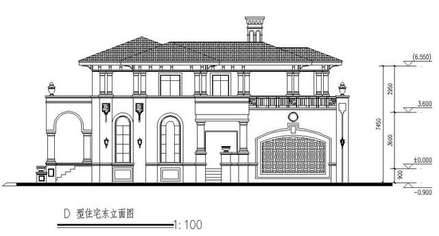 二層淡雅歐式別墅設計圖，低調奢華有內涵，帶CAD彩圖。