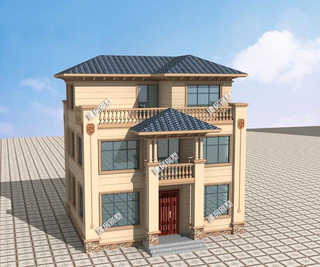 10.24x8.44農(nóng)村三層農(nóng)村別墅設(shè)計圖，農(nóng)村人都特別喜歡。