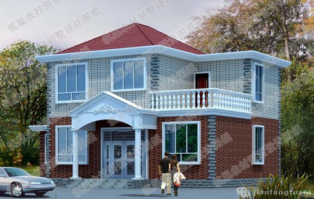 占地面積100㎡的農村二層別墅設計圖，外觀大氣，簡單實用，主體參考造價20萬